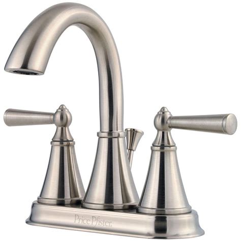 Pfister Saxton 4 In Centerset 2 Handle Bathroom Faucet In Brushed Nickel Lg48 Gl0k The Home Depot