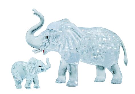 3d Crystal Puzzle 2 Elephants Clear Jigsaws Themed The Games Shop