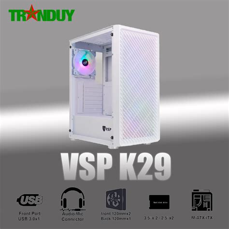 Case Vsp Gaming Ka White Fans Led S N Ph M Khuy N M I