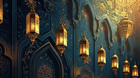 Ramadan Kareem Concept Banner With Islamic Patterns Background Ramadan