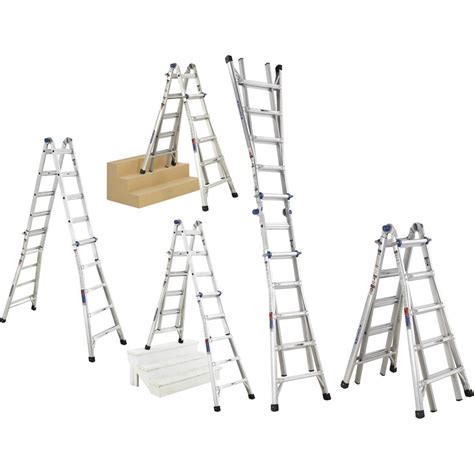 Werner 19 Ft Aluminum Multi Position Telescoping Ladder With 300 Lb