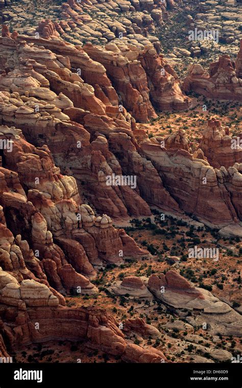 Aerial View Pinnacles In The Needles District Canyonlands National