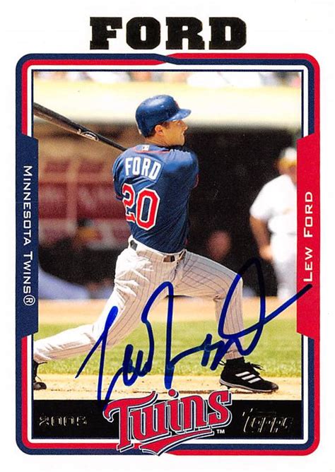 Lew Ford Autographed Baseball Card Minnesota Twins Topps