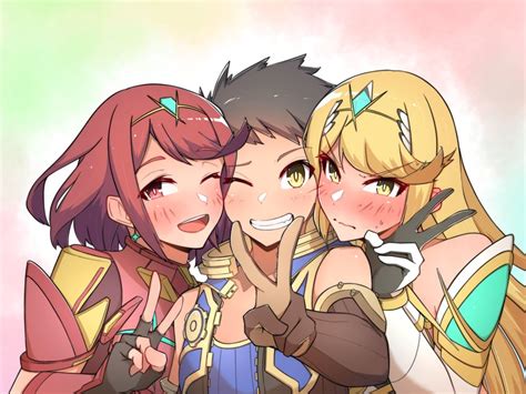 Pyra Mythra And Rex Xenoblade Chronicles And 1 More Drawn By Osora