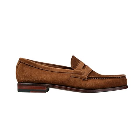 Carmina Tobacco Brown Unlined Suede Penny Loafers Baltzar