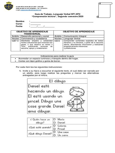 Guia Comprension Lectora Pk Y K N°7 Pdf