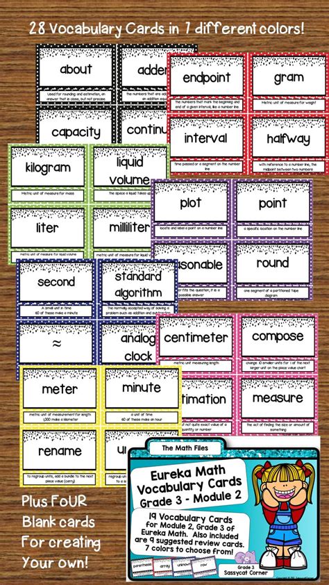 Eureka Math Engage NY Grade 3 Module 2 Vocabulary Word Wall Cards