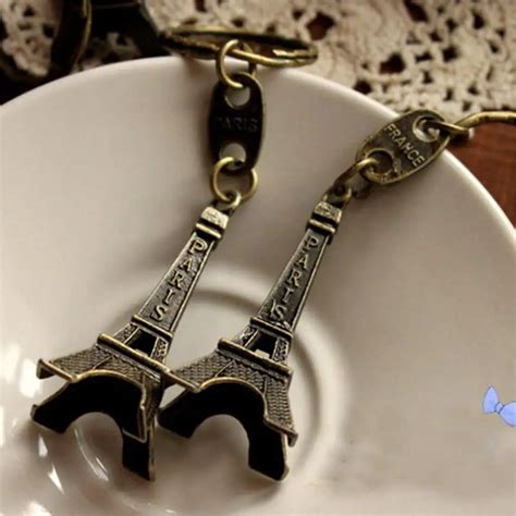 Cute Retro Mini Paris Eiffel Tower Model Keychain Keyring Keyfob Metal