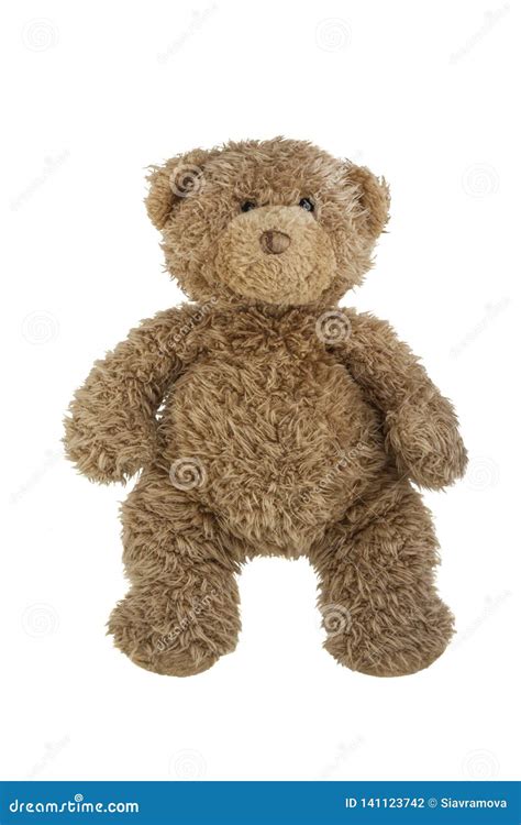 Urso De Peluche De Brown Isolado No Fundo Branco Foto De Stock Imagem