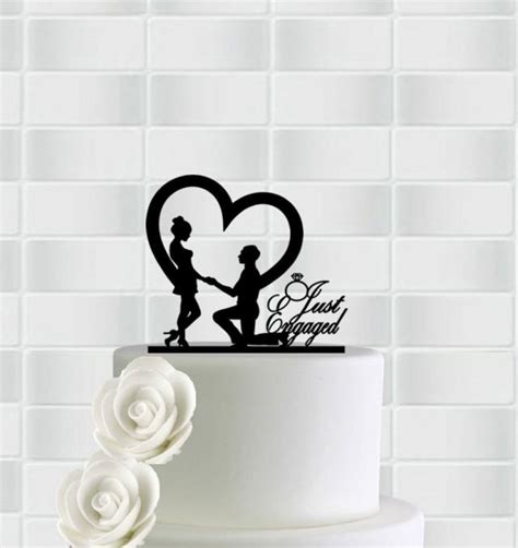 Engagement Cake Topper,Just Engaged Cake Topper,Wedding Cake Toppers ...