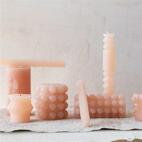 Creative Co Op Pilar De Clavo Sin Perfume Velas Color Nude Pulgadas De Largo X Pulgadas De