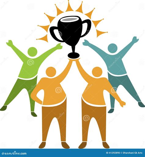 Teamwork winner logo stock vector. Illustration of event - 41292890