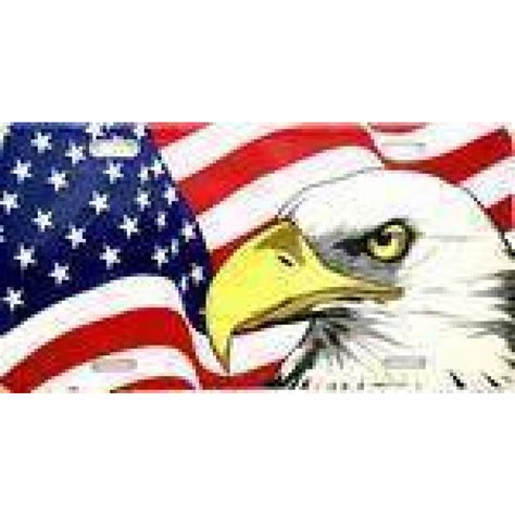 American Flag with Eagle License Plate