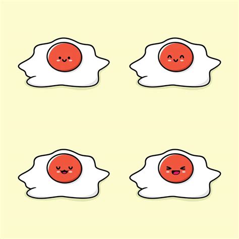 Vector Illustration Of Cute Fried Egg Emoji Vector Art At Vecteezy