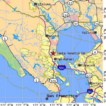 Santa Venetia, California (CA) ~ population data, races, housing & economy