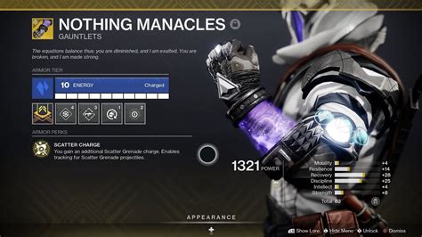 Destiny 2 Season Of The Lost Nothing Manacles Warlock Exotic