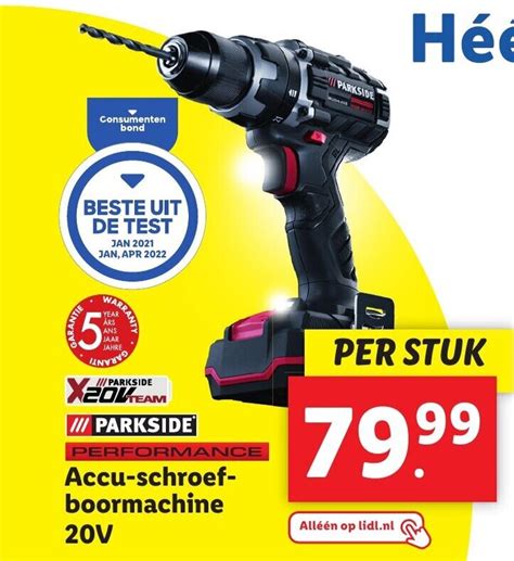 Parkside Accu Schroefboormachine V Aanbieding Bij Lidl