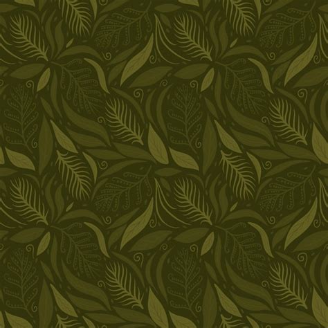 Premium Vector Seamless Pattern With Green Leaves