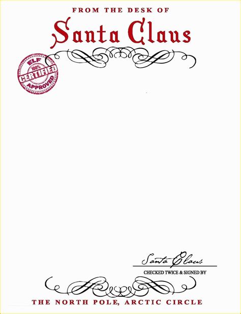 Free Printable Letter From Santa Template Of Santa Claus Letterhead