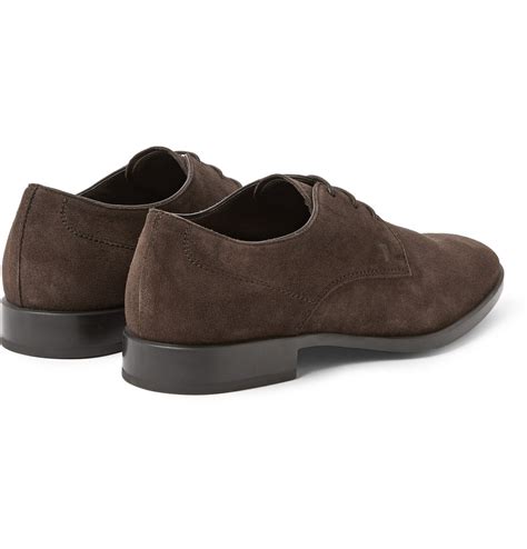 Tods Suede Derby Shoes In Brown For Men Lyst