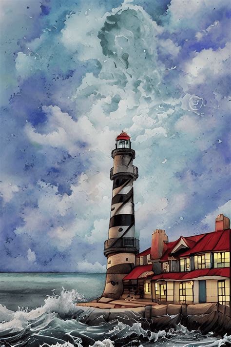 Abstract Watercolor Lighthouse · Creative Fabrica