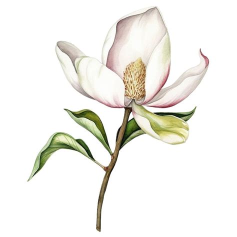 10 imágenes prediseñadas florales de magnolias blancas de acuarela