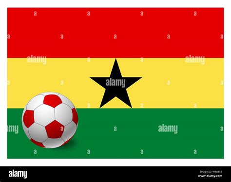 Ghana Flag And Soccer Ball National Football Background Soccer Ball