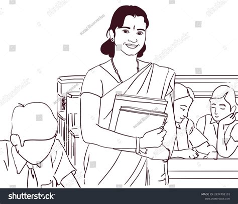 3503 Women Teacher In Vector Outline Images Stock Photos And Vectors