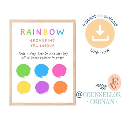 Rainbow Grounding Technique Calming Down Corner Social Etsy Uk