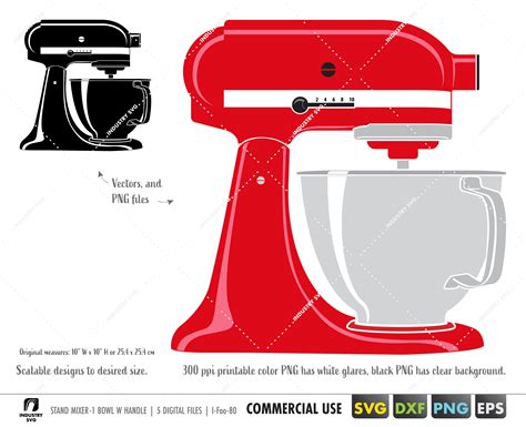 Stand Mixer Svg Baking Utensils Clipart Kitchen Electric Etsy