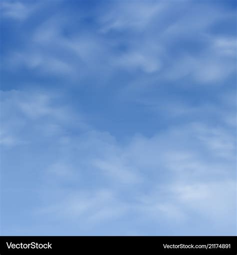 Realistic clouds on blue sky background Royalty Free Vector