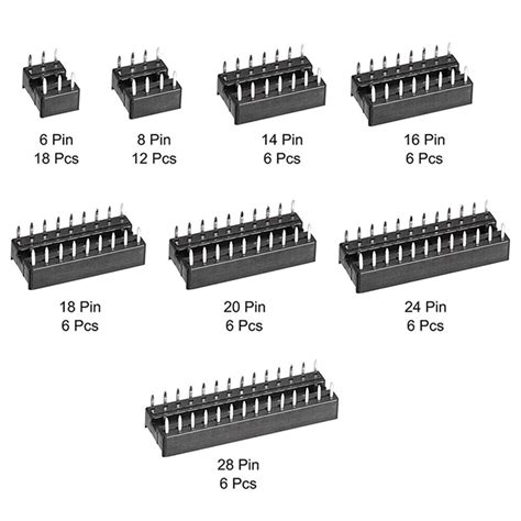 66PCS Lot IC Connector Convenient 6 8 14 16 18 20 24 28Pin IC Sockets