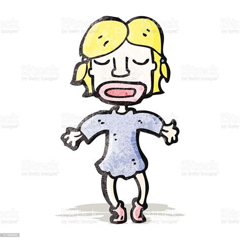 Cartoon Happy Blond Girl Stock Illustration Download Image Now Adult Bizarre Blond Hair