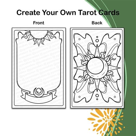 Make Your Own Tarot Cards Printable Tarot Card Template Etsy