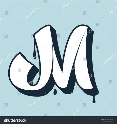 M Letter Calligraphy Logo Handwritten Lettering Vector De Stock Libre