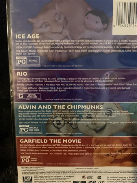 Ice Age Rio Alvin And The Chipmunks Garfield Dvd New