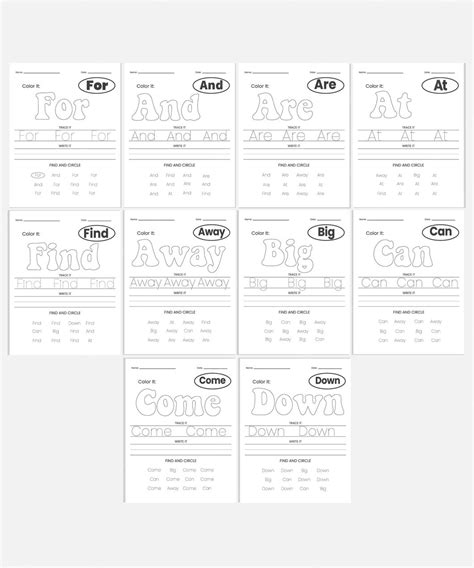 Premium Vector Sight Words Tracing Worksheets