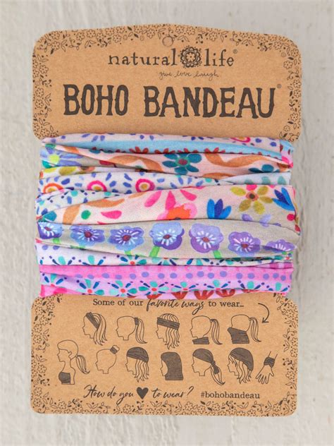 Full Boho Bandeau® Headband Rainbow Floral Natural Life