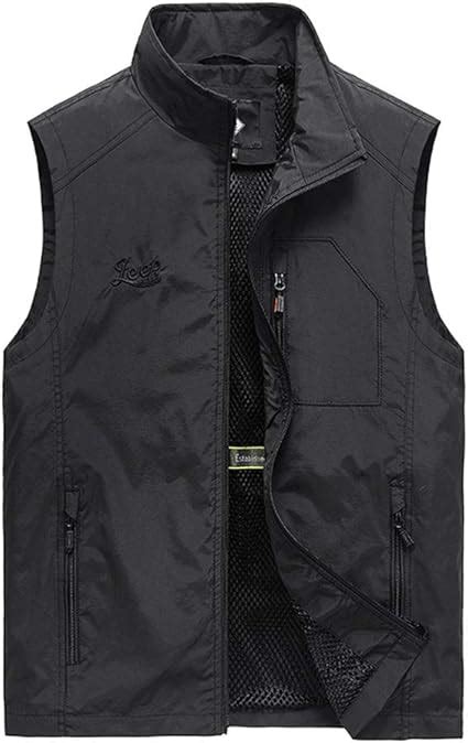 Mens Mesh Vest Lightweight Casual Gilet With Pockets Summer Outdoor