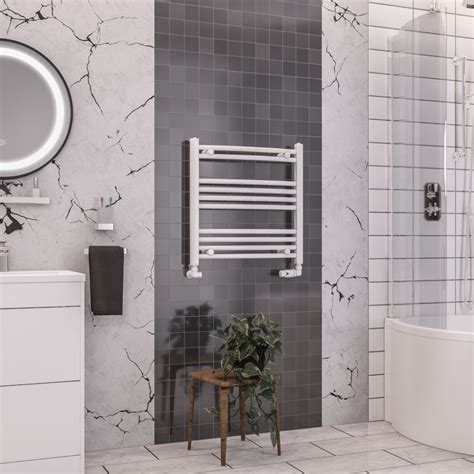 Eastbrook Wendover 600 X 600mm White Curved Towel Radiator 41 0099