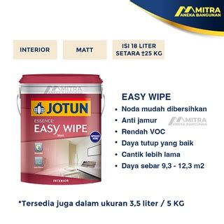 Jual Cat Tembok Interior Jotun Easy Wipe Liter Kg Pail Bisa