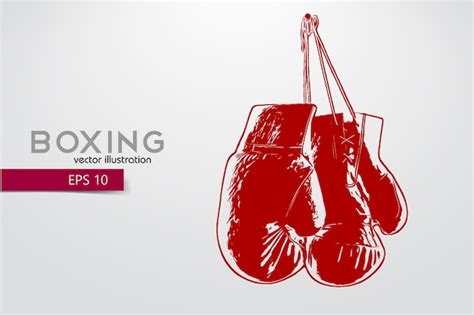 Ilustración De Silueta De Guantes De Boxeo Vector Premium