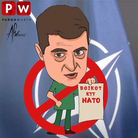 KARIKATUR Zelensky Ancam Akan Boikot KTT NATO Jika Ukraina Tak Bisa