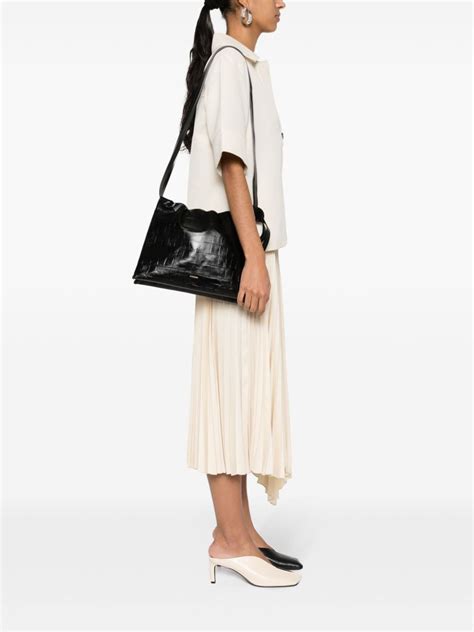 Jil Sander Crocodile Embossed Shoulder Bag Farfetch