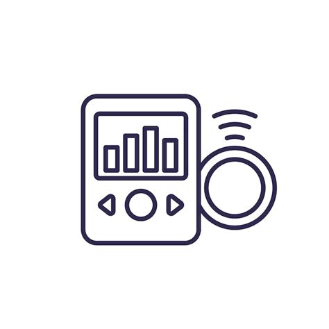 Premium Vector | Continuous glucose monitoring device line icon vector