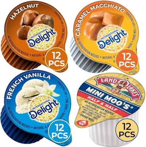 Coffee Creamer Singles Variety Pack 48 Count Assorted Non Dairy Liquid Coffee