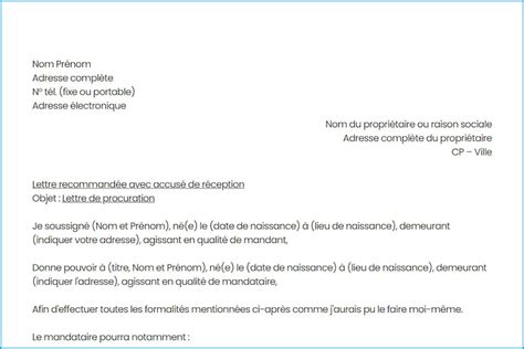 Modele De Lettre Pour Procuration Notaire Modele De Lettre Type The