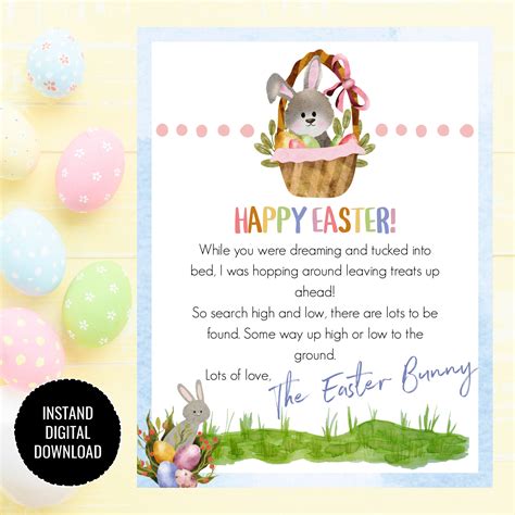 Printable Letter From The Easter Bunny Hoppy Easter Bunny Letter Pdf