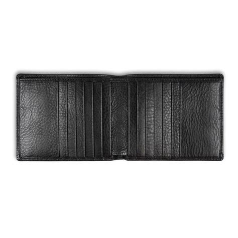 Pineider Country Black Leather Bi Fold Wallet 12 Credit Card