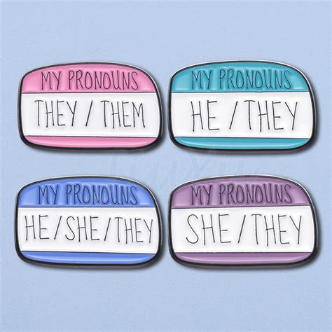 My Pronouns He Him They Badges Pin Multiple Choices Pronouns Are He Him Badge Gender Pin T